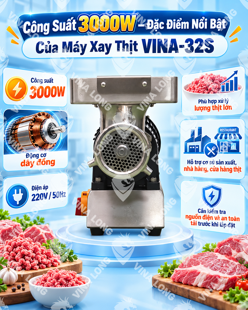 MÁY XAY THỊT CÔNG NGHIỆP VINA-32S
