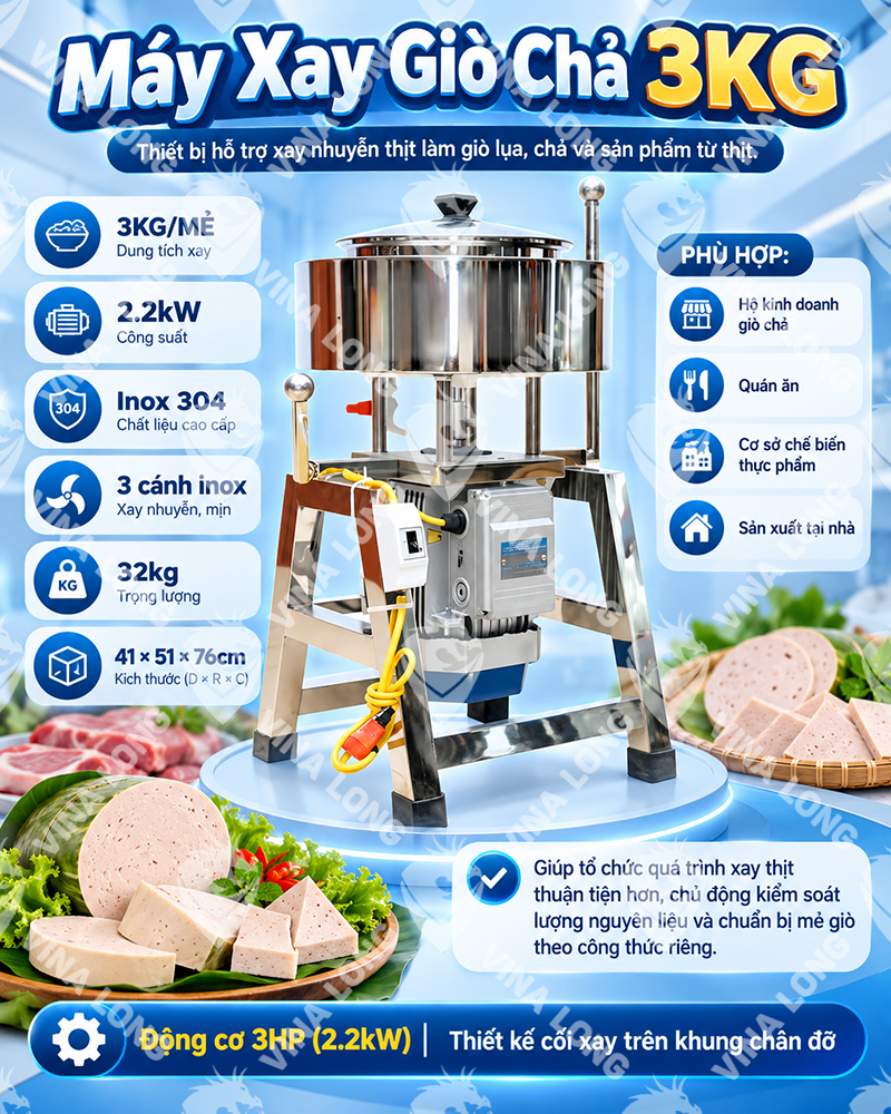 Máy Xay Giò Chả 3KG