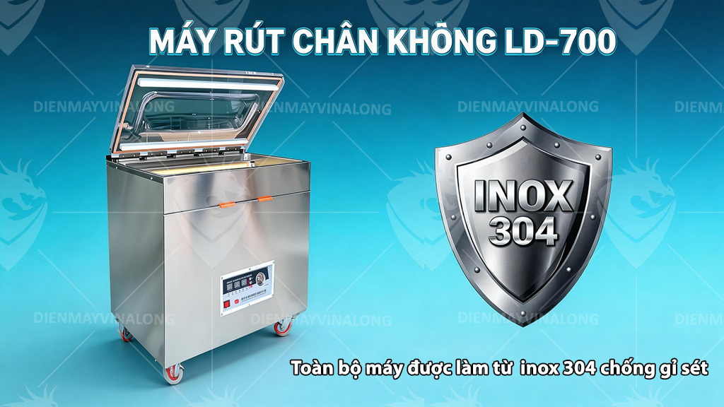 Công suất Máy Hút Chân Không Chè LD-700  THIẾT KẾ BẰNG INOX 304