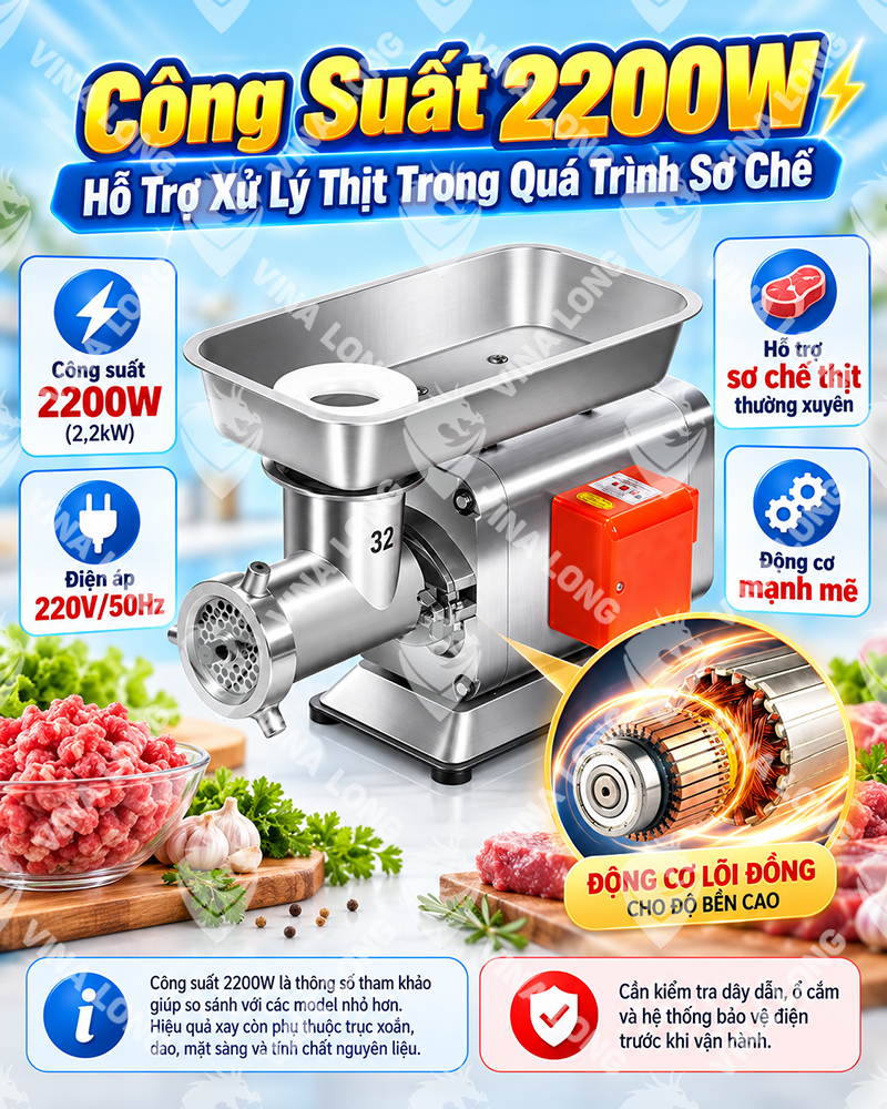 Máy Xay Thịt Vina Họng 32
