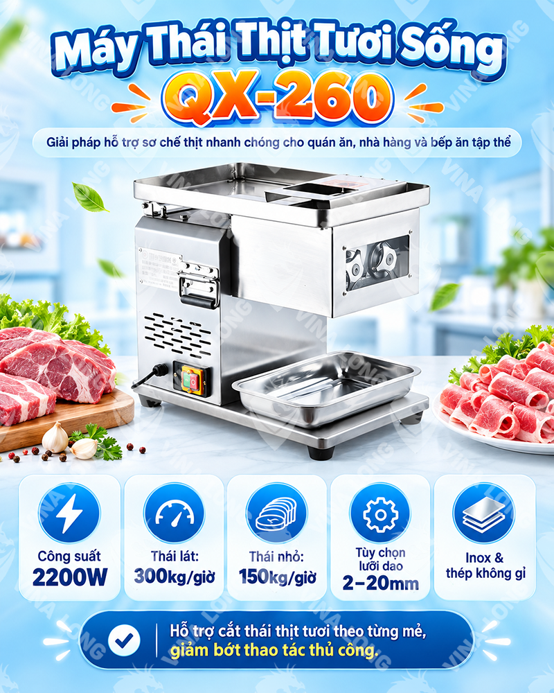 Máy Thái Thịt Tươi Sống QX-260