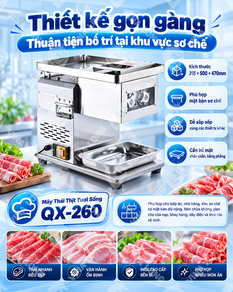Máy Thái Thịt Tươi Sống QX-260