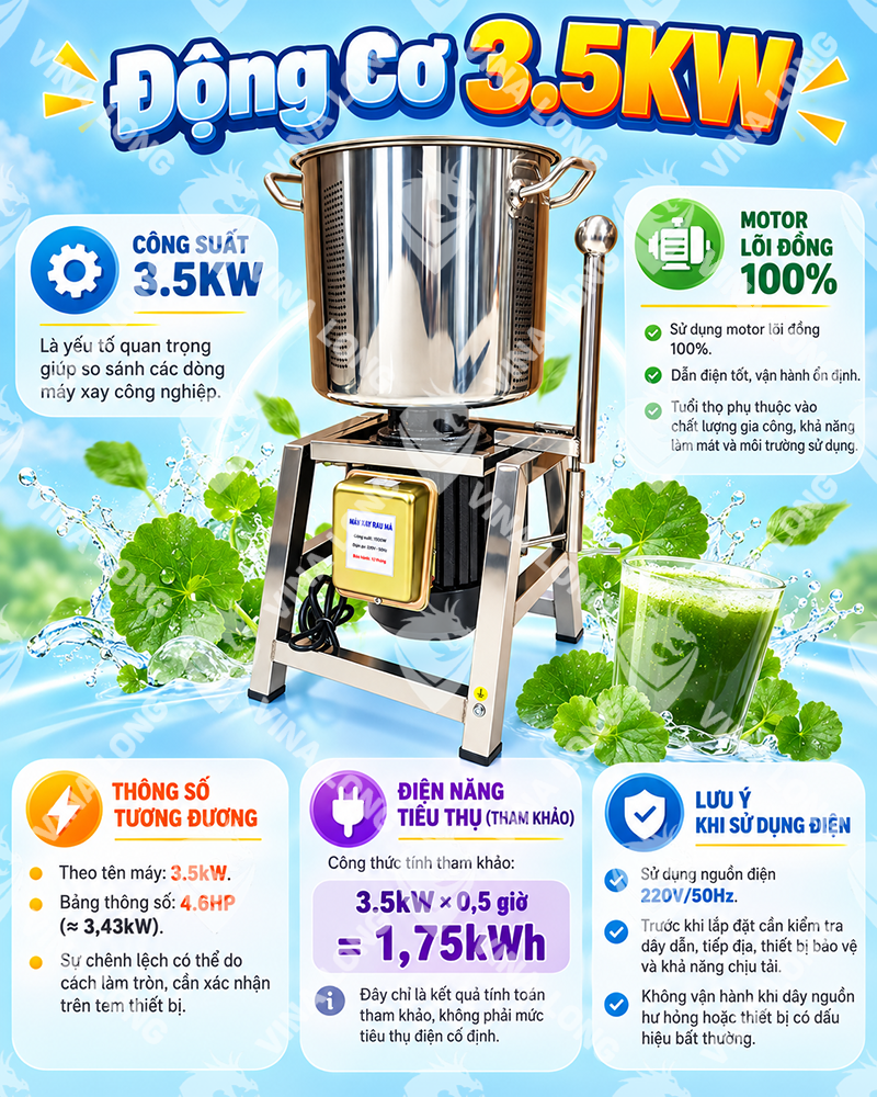 MÁY XAY RAU MÁ XAY ĐA NĂNG 6KG CÔNG SUẤT 3.5KW